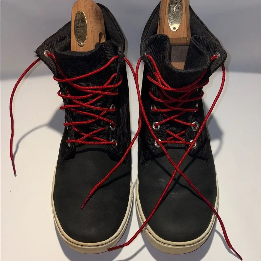 Timberland Black Boots with Red Laces